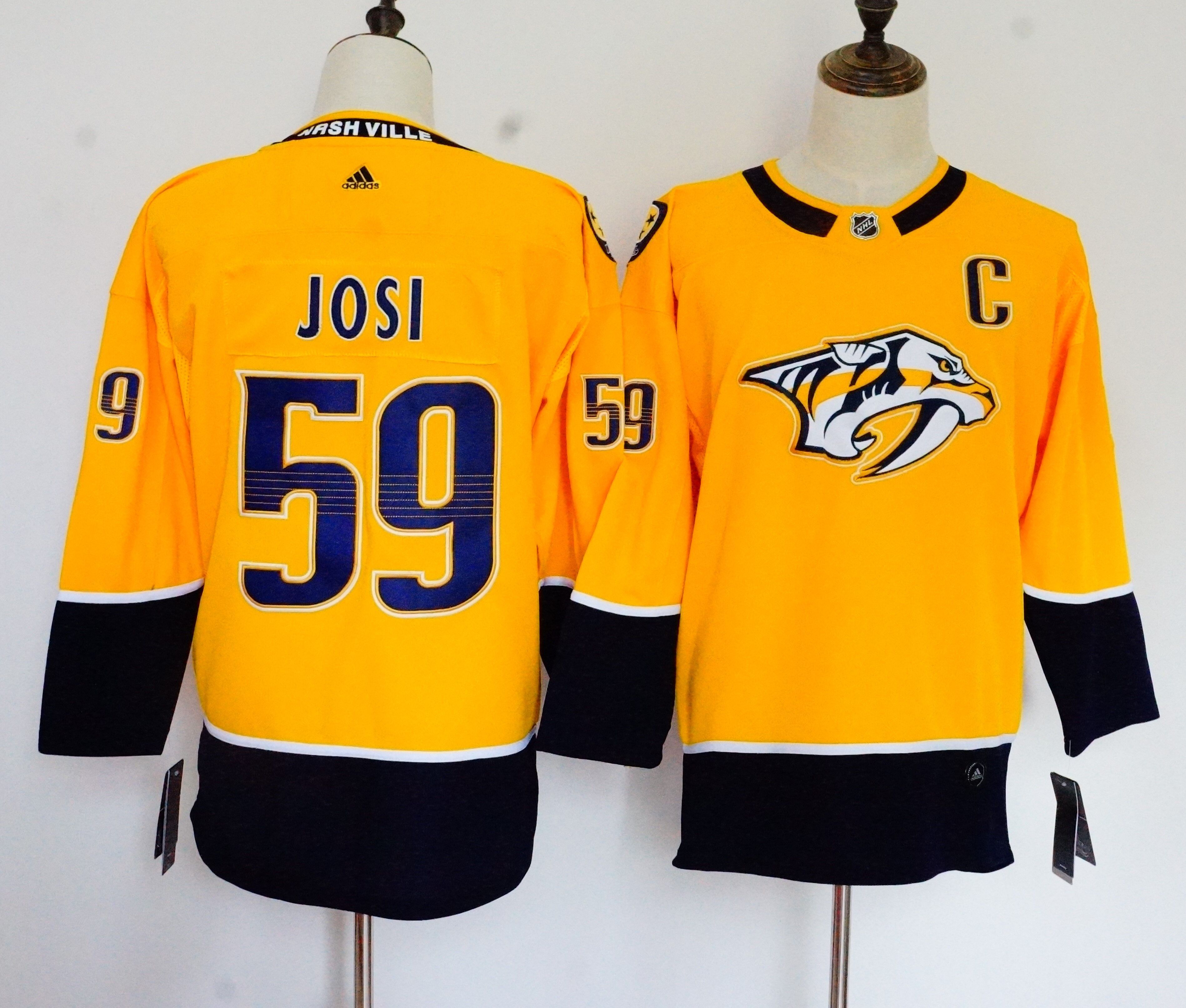 Women Nashville Predators 59 Josi Yellow Hockey Stitched Adidas NHL Jerseys